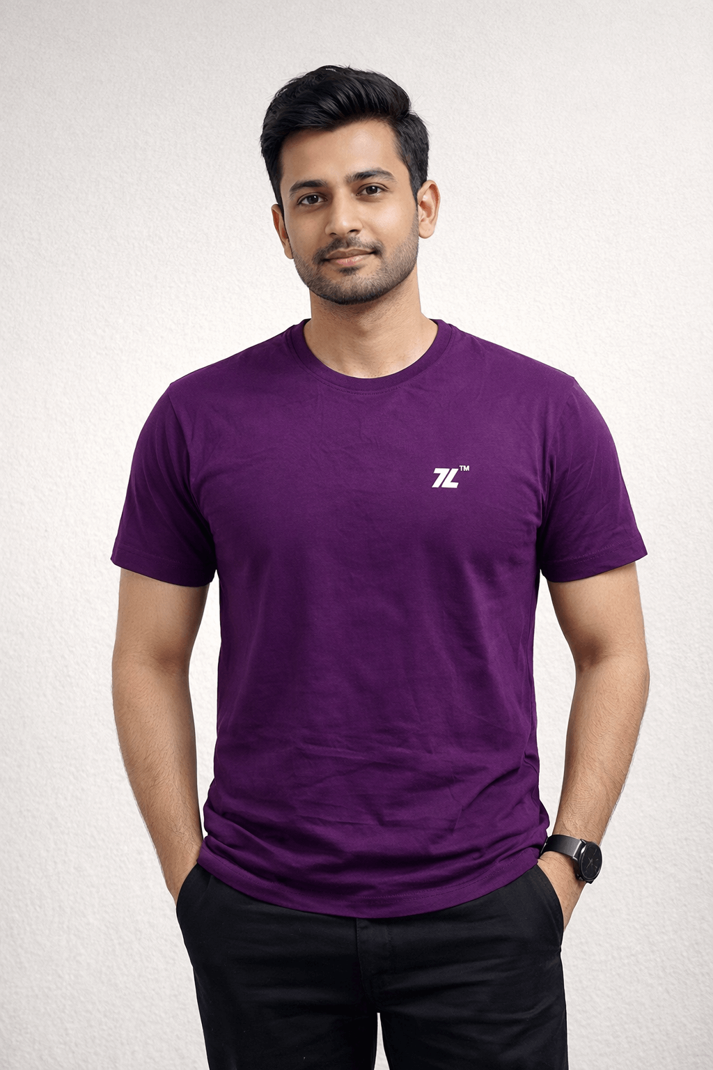 Purple round neck -2