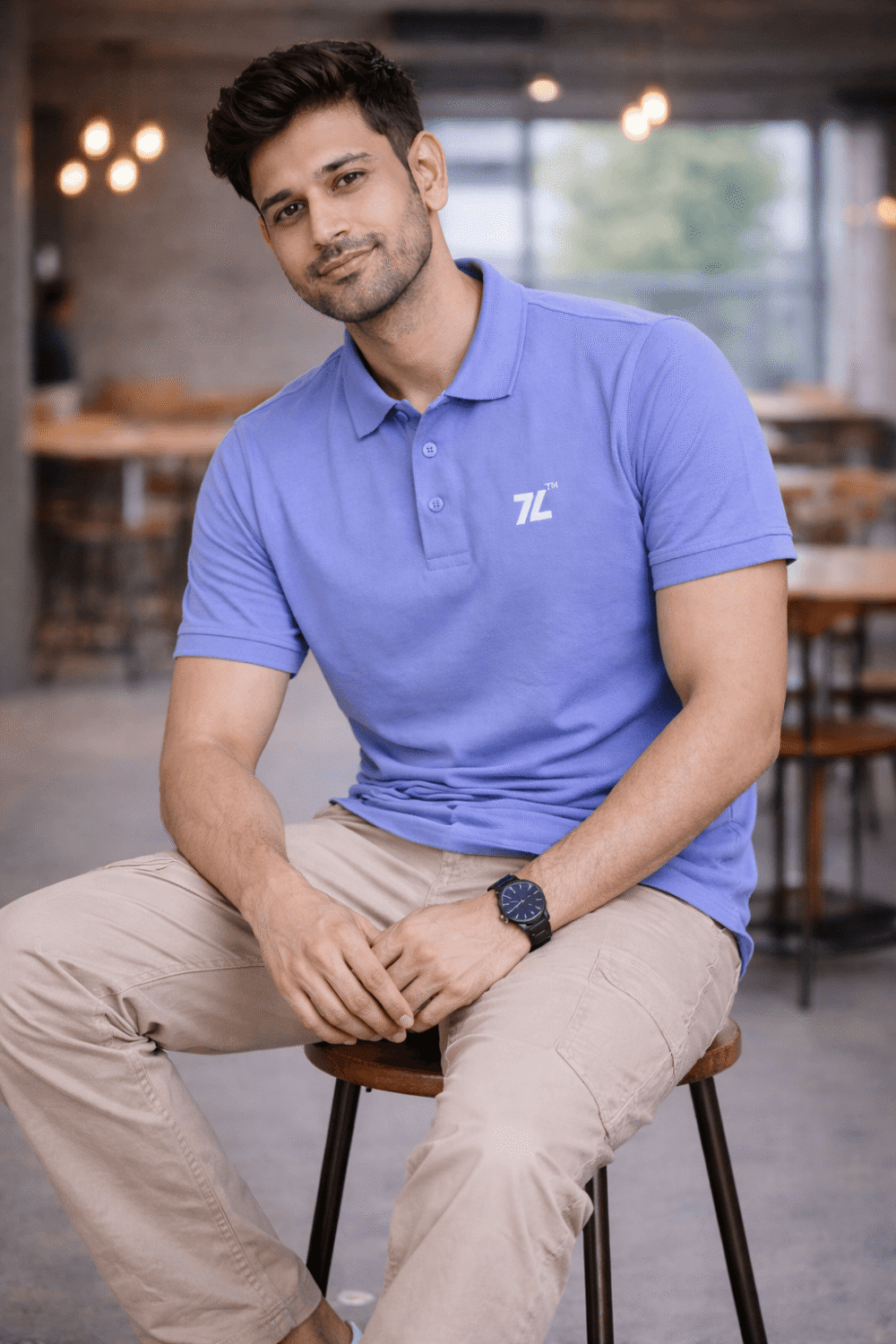 Baby Blue Polo T-Shirt for Men