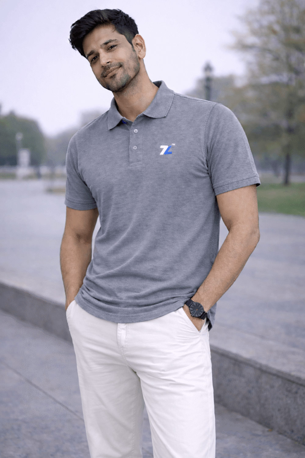 Light Grey Polo T-Shirt for Men
